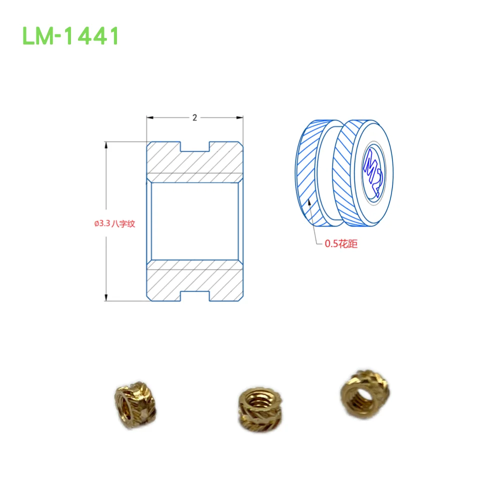 Factory Oem Odm Customized M2 Copper Nut Knurled Brass Threaded Inserts Nuts