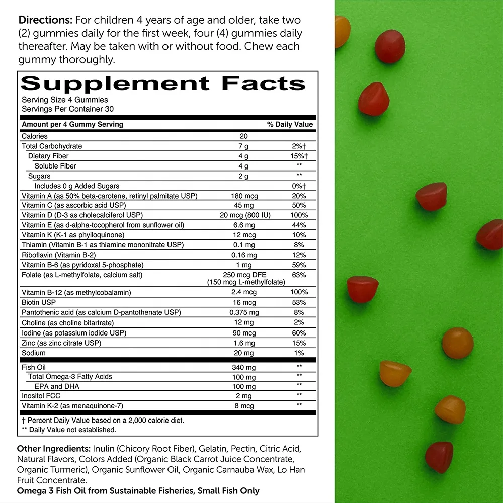 Private Label Nutrition Great Tasting Natural Strawberry Flavor Supports Improve Gastrointestinal Fiber Gummies