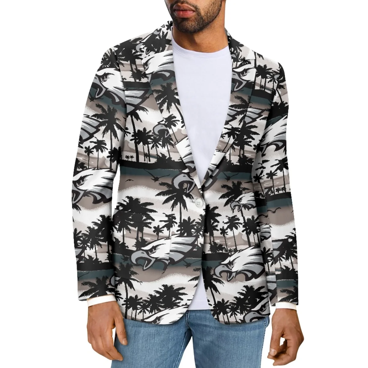 Custom Fashion Casual Spring Autumn Lattice Pocket One Piece Blazers Suit Coat Jacket Man Suit