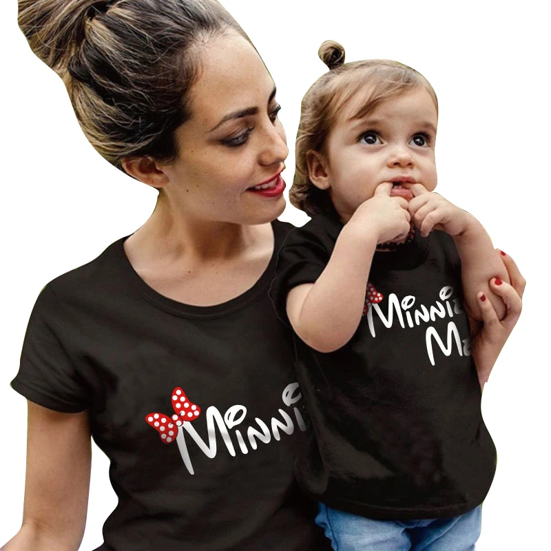 
2021 Cute Mom Daughter Matching T-Shirts Casual Summer Shirts Tops Family Matching Outfits 