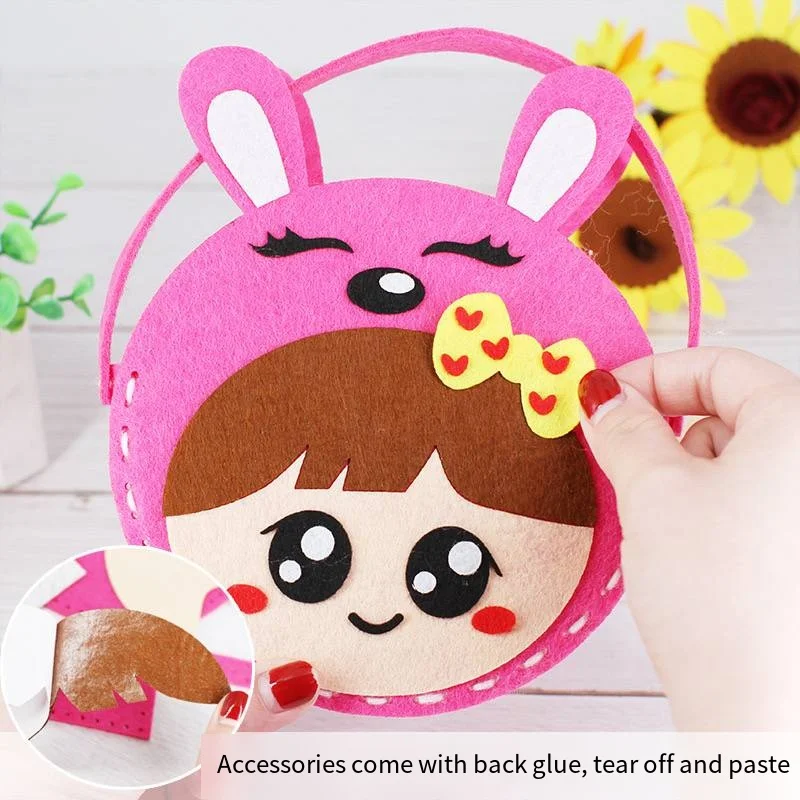 OEM Children Diy Toys Handmade Bag Cute Handmade Carrying Bag Non-woven Material Fabric DIY Bag Filled Candy Diy Toys With Candy