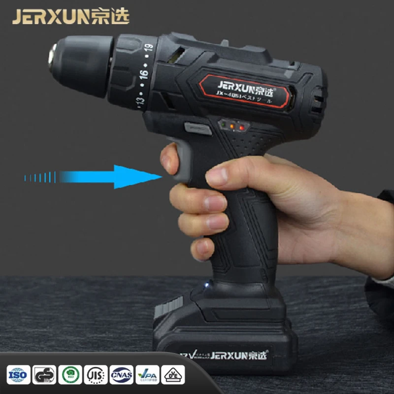 Cordless Impact Electric Drill Set Portable Hardware Power Tools 12v Power Drills Metal and Concrete Power Tools
