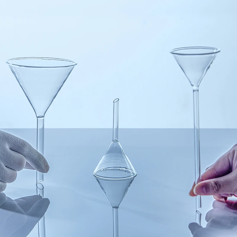 Laboratory Supply Borosilicate Glass Triangle Funnel Glass Conical Funnel