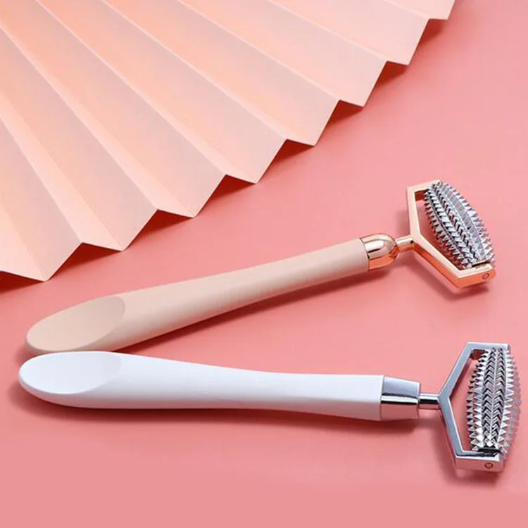 amazon hot sell Zinc alloy needle roller facial beauty massager tool beauty acupuncture roller