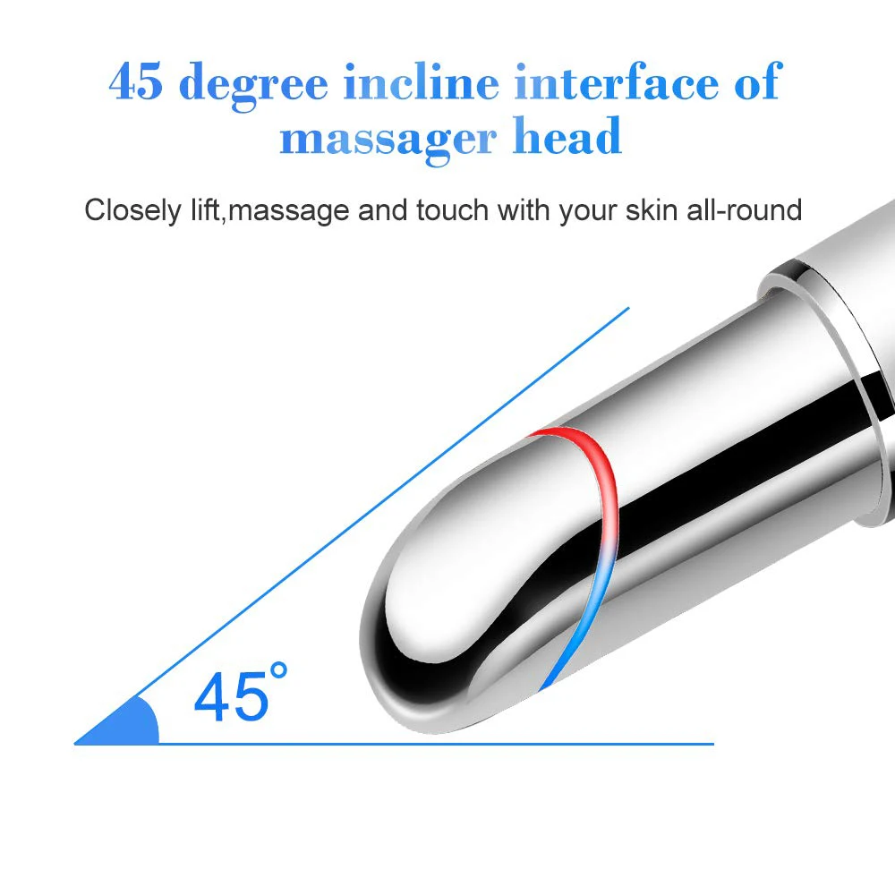  Electric Ionic Eyes Facial Massager Pen Wand Heated Cold Sonic Vibration Dark Circle Removal Anti Aging Skin Care Tools