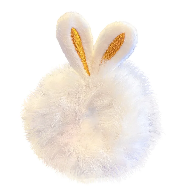 2022 Plush Elastic Hair Scrunchies Wholesale Bunny Ears Kids Autumn Winter Hair Accessories