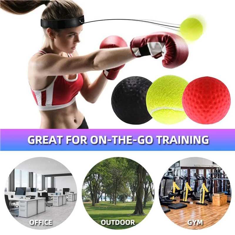 Boxing Reflex Ball Head Band Fighting Speed Training Punch Ball MMA Sanda Boxer Hand Eye Training Set For Gym Muay Thai Exercise
