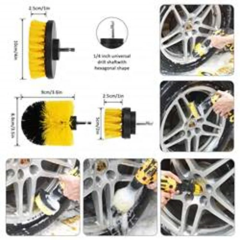 JYM-0507 Wholesale 15 Car Wheel Tire Detail Brush Kits For Car And Motorcycle Cleaning And Washing Tools