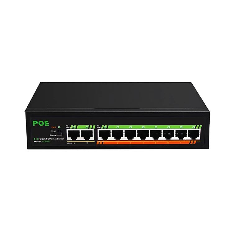 New design 8+2 port gigabit ethernet network switch Poe Ethernet Switch