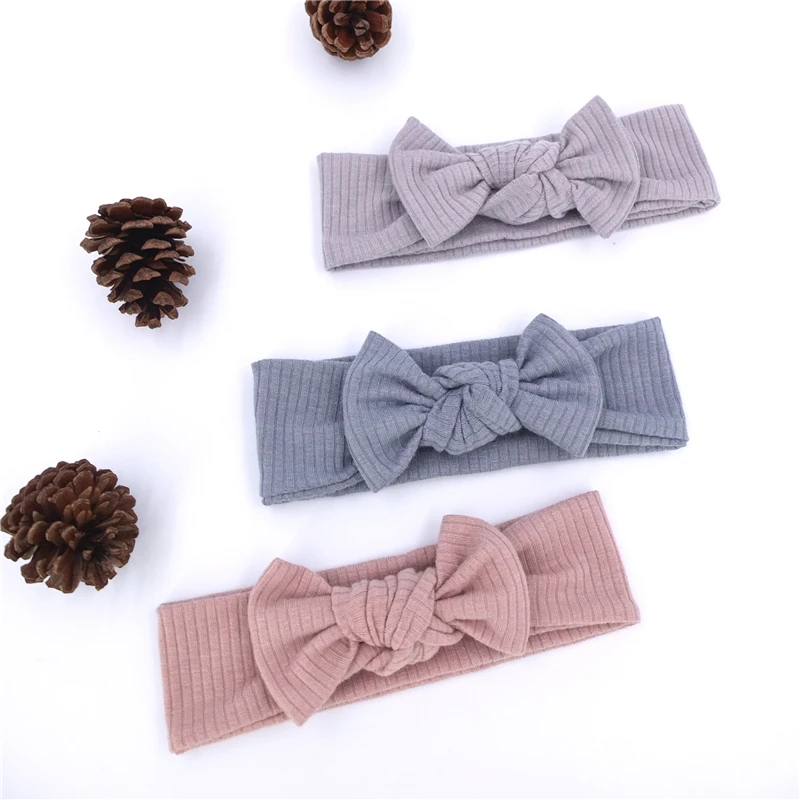 Cotton Ribbed Baby Headband Newborn Toddler Baby Girls Turban Headbands Neutral Hairband Baby Shower Gift Accessories