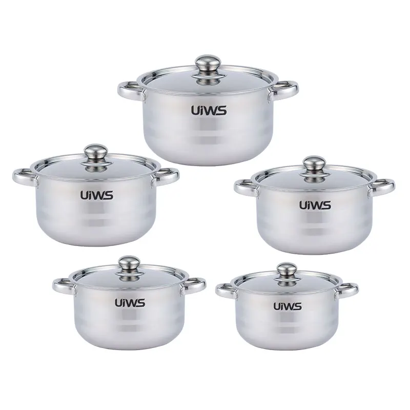 10pcs Cooking pot set stainless steel cookware set kitchen soup pot set