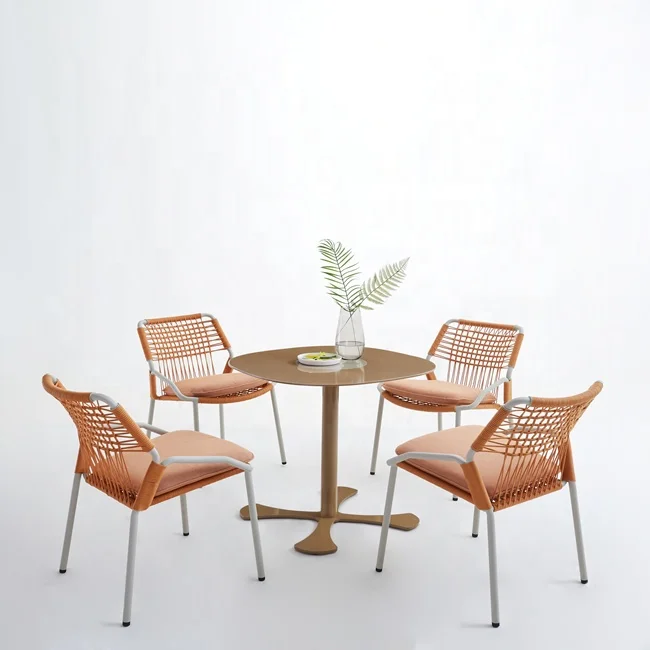 Садовая мебель, 4 стула и 1 стол, набор уличных столов с алюминиевой рамой