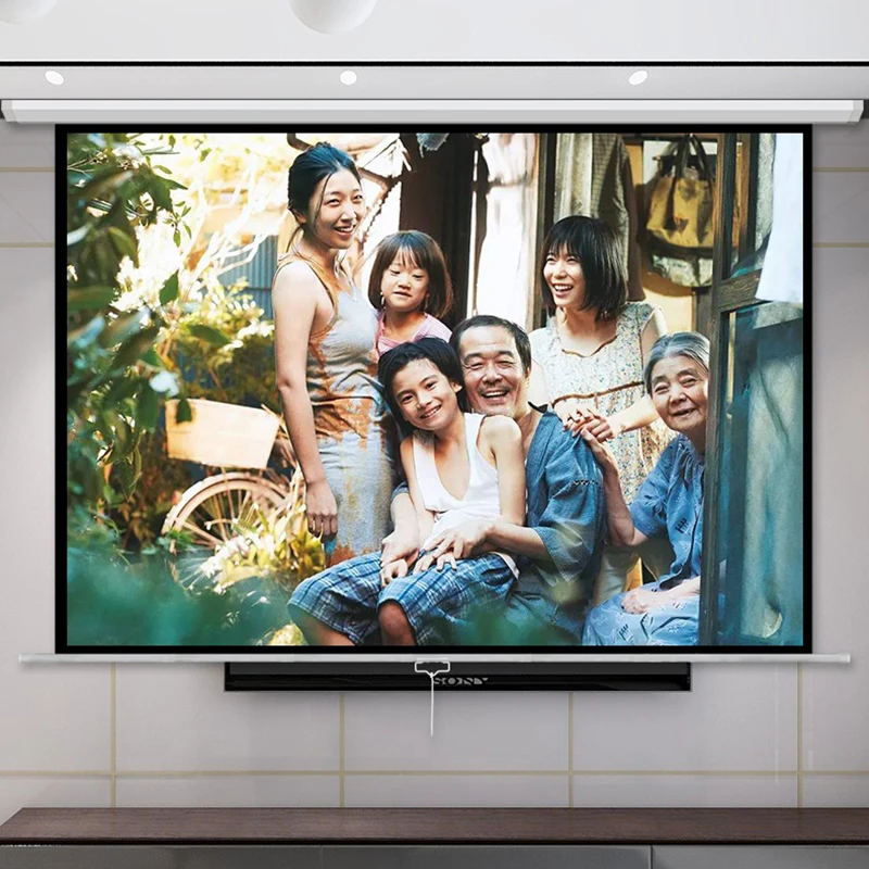 Cheap  120 inch home theater pvc screen projector  in house projector screen and projector