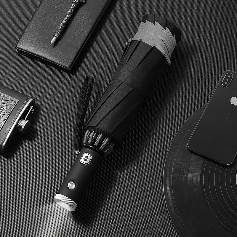 23 inch wholesale 3 fold inverse umbrella reflective with led light