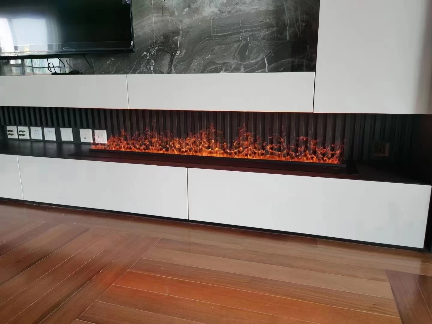 Water Vapor Steam Atomizing Mist Insert Intelligent Electric Fireplaces Neon Flame Decorative Led 3D Black Custom Eco-friendly