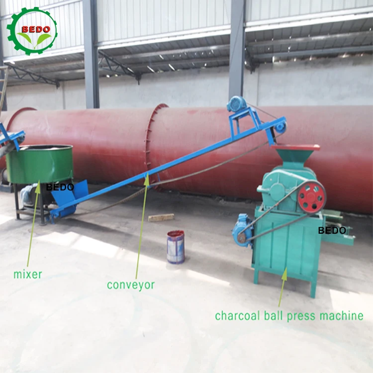 Roller Type Wood Coconut Coal Pressure Ball Molding Briquetting Corn Cob Sawdust Straw Biomass Charcoal Briquette Machines