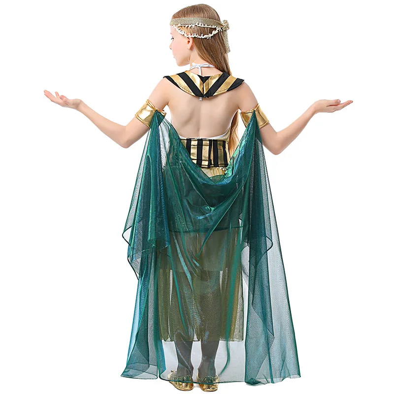 Kid Halloween Carnival Party Pharaoh Queen Boy Girl Egyptian Cleopatra Costume AGHC-008