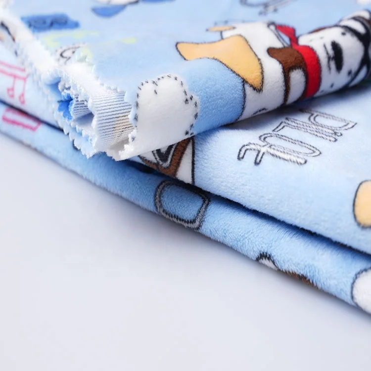 Polyester Soft Upholstery Shell Blanket Velvet Fabric For Baby Pajamas Clothing