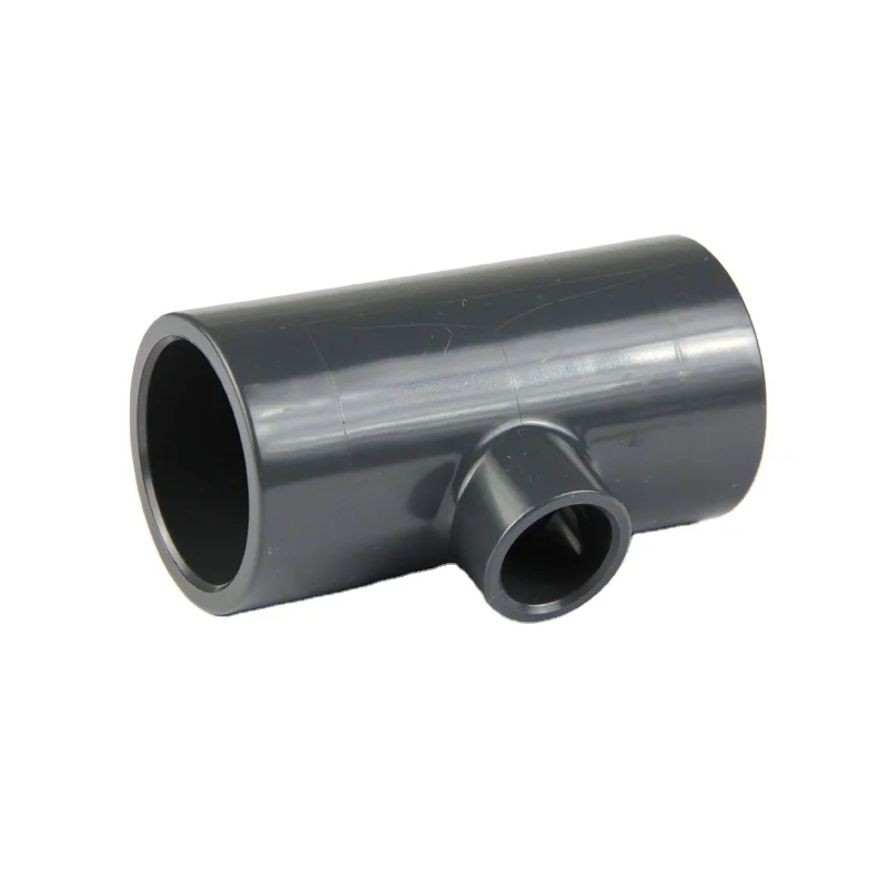 Chemical Industrial Water Supply PVC UPVC Reducing Tee Pipe Fittings Plastic Reducer Tee Joint Fittings