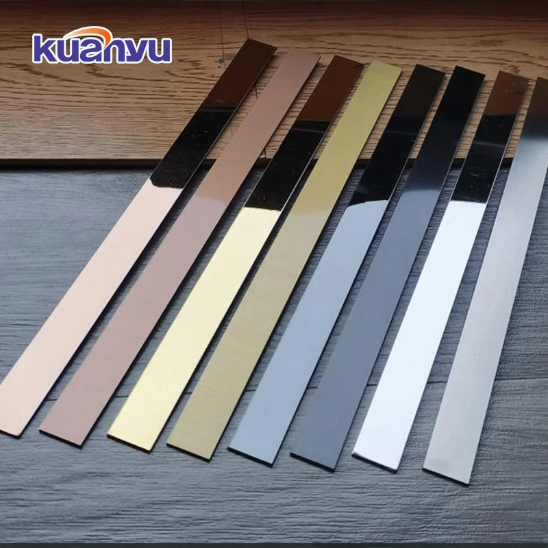 Flat U L Edge Straight Transition Metal Channel Stainless Steel 304 201Gold Metal Decorative Tile Trim Profile Suppliers