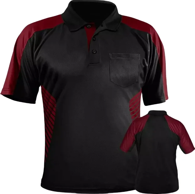 polyester mens custom sublimation print polo dart shirts with pockets