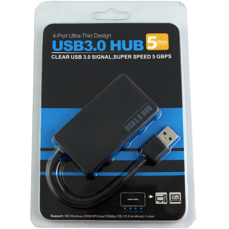 
 4-портовый высокоскоростной концентратор USB3.0 концентратор разделитель  
