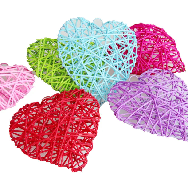 15cm giant heart shape metal stand Rattan Sepa Ball wicker crafts event party supplies home decor wedding table decoration