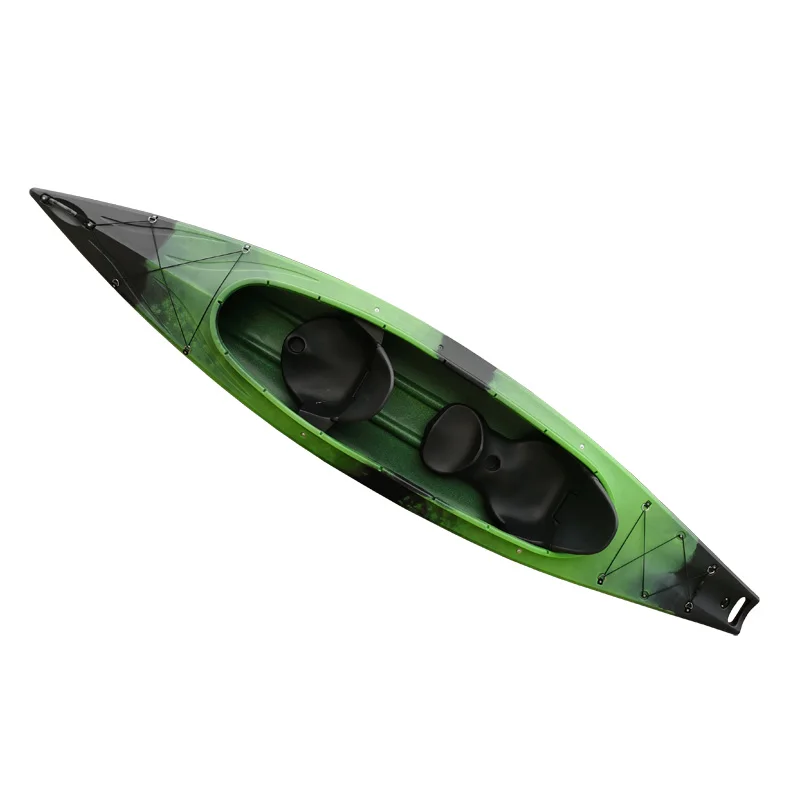 A High Quality Kayak Double  Canoe Rowing Boats Pedal 2+1 Seats Leisure LLDPE Kayak double sit in kayak