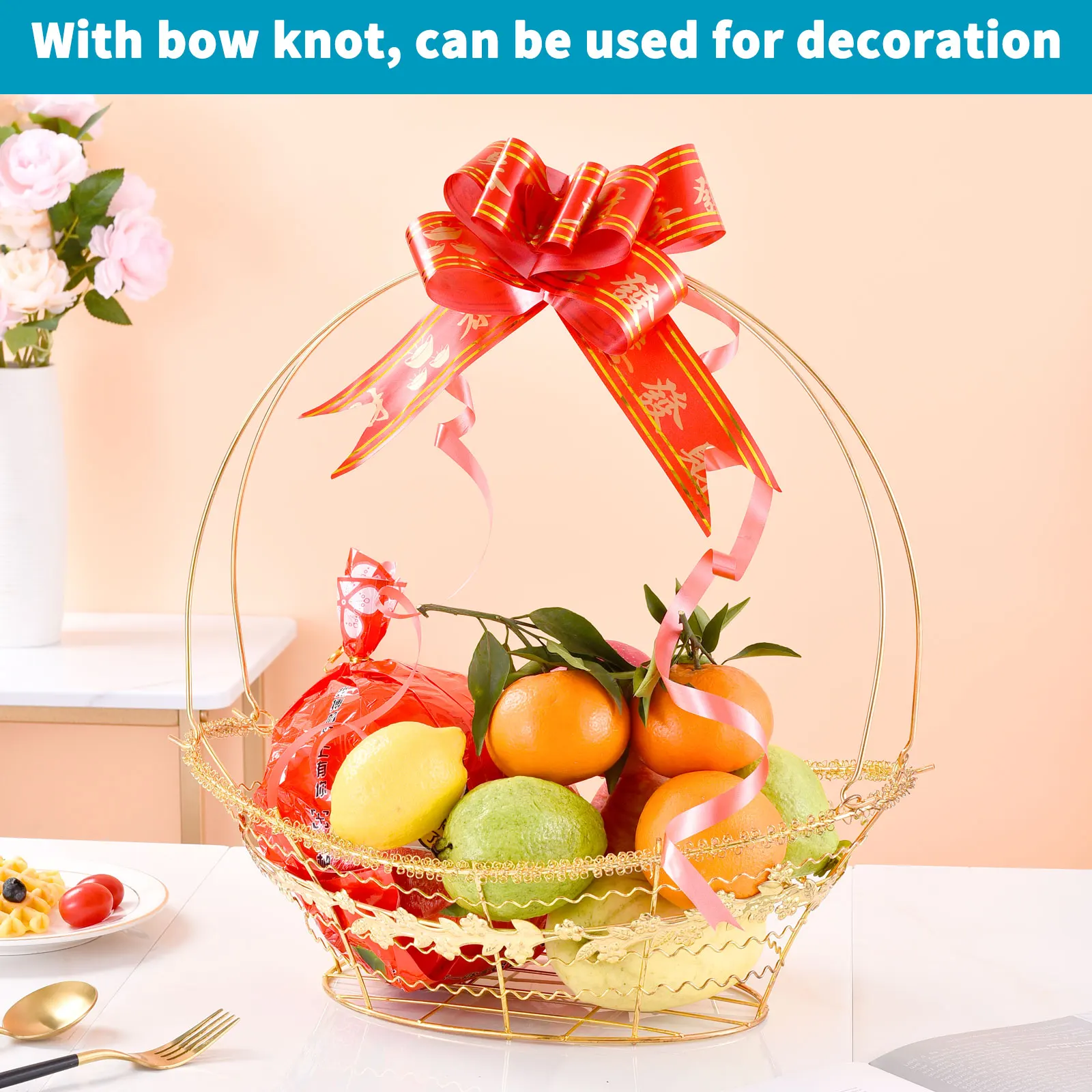 New design high-quality gold-plated ingot fashion customization metal golden fruit basket rack