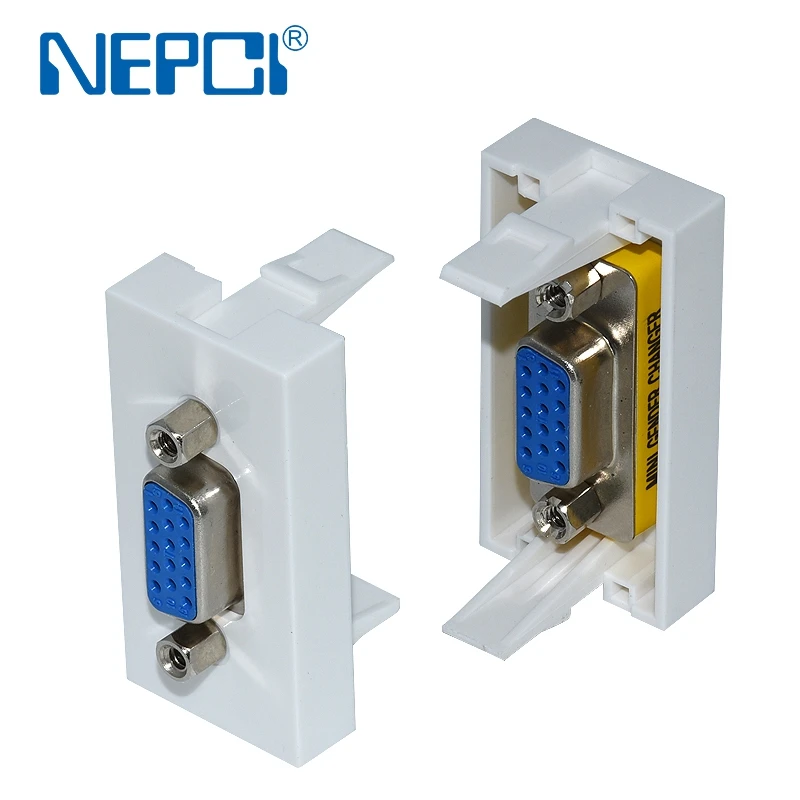 Chinese NEPCI VGA 15P connector module 22.5x45mm XJY-8081101multi media male female connector