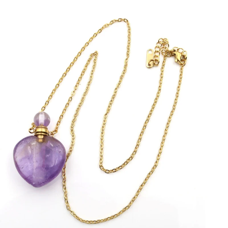 mini natural fluorite crystal perfume bottles rose quartz perfume oil bottles crystal for wedding souvenirs guests