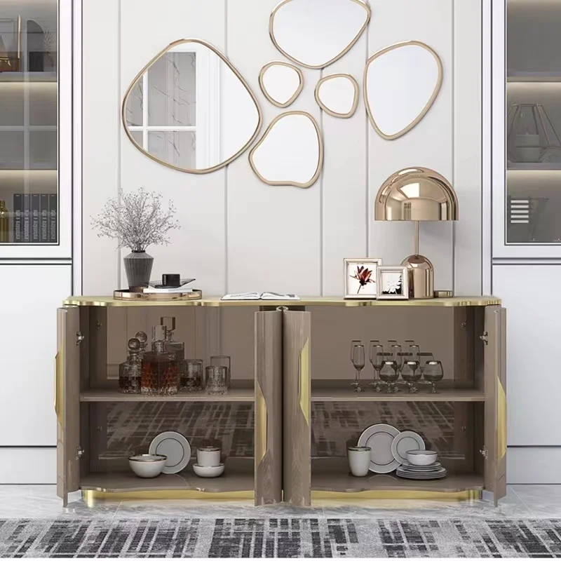 Dinner side  Modern simple luxurious American style shoe cabinet paint baking storage cabinet hallway cabinet