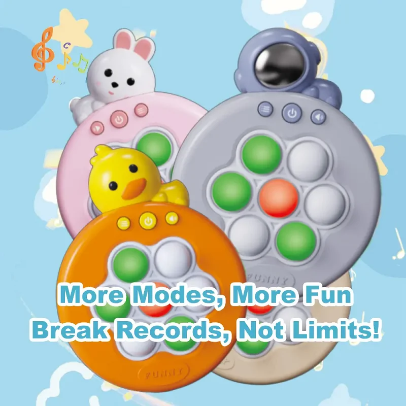 New quick pop light up console game fast push it fidget toy quick push bubble pop puzzle electronic game for kids