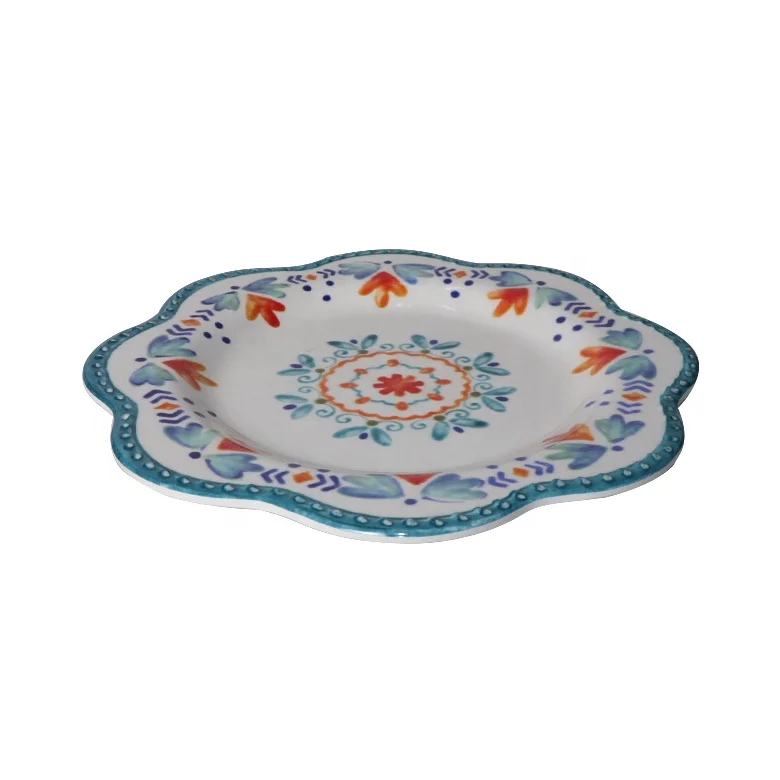 OEM wholesale serving dishes salad plate multicolor bpa free plate melamine easily follow balanced diet heavy plate
