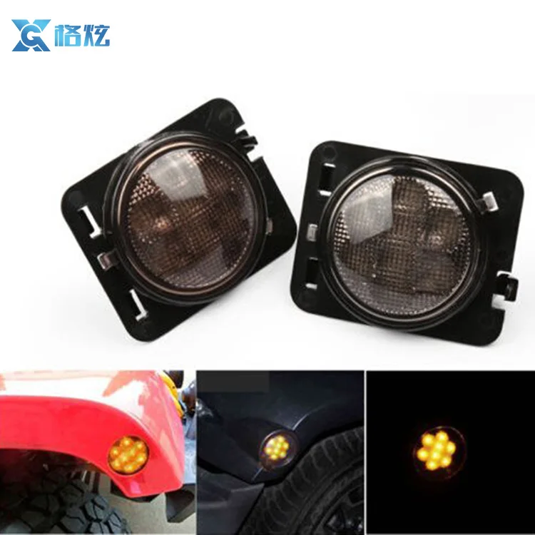 передний светодиодный указатель поворота колеса Fender Flare Боковой габаритный фонарь для Wrangler 2007-2015 с черным корпусом