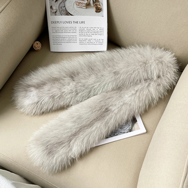 CX-S-117B Blue Fox New Fashion Winter Ladies Hand Knitted Fox Fur Scarf