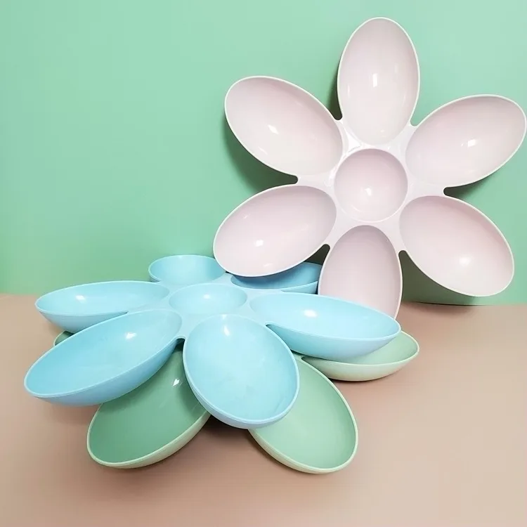 New Design 6 In 1 Flower-Shaped Pet Bowls Dog Puppy Cat Water Feeding Bowl Healthy Diet Dish