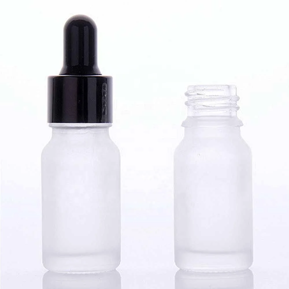 Hot sale Wholesale Price Glass Dropper Bottle for Cosmetic oil Packaging Luxury Frosted Clear with gold screw cap size 30ml