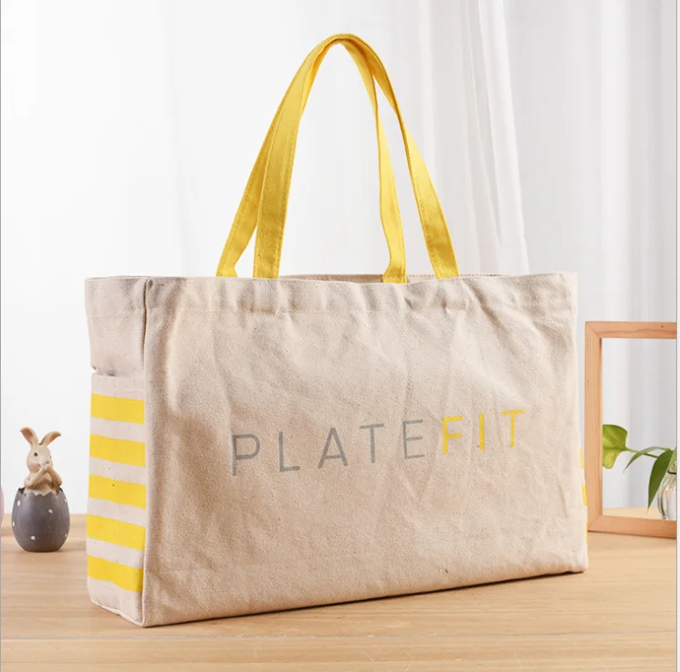 High quality new coming custom logo printing shopping tote shoulder bags beach handbag womens canvas bag
