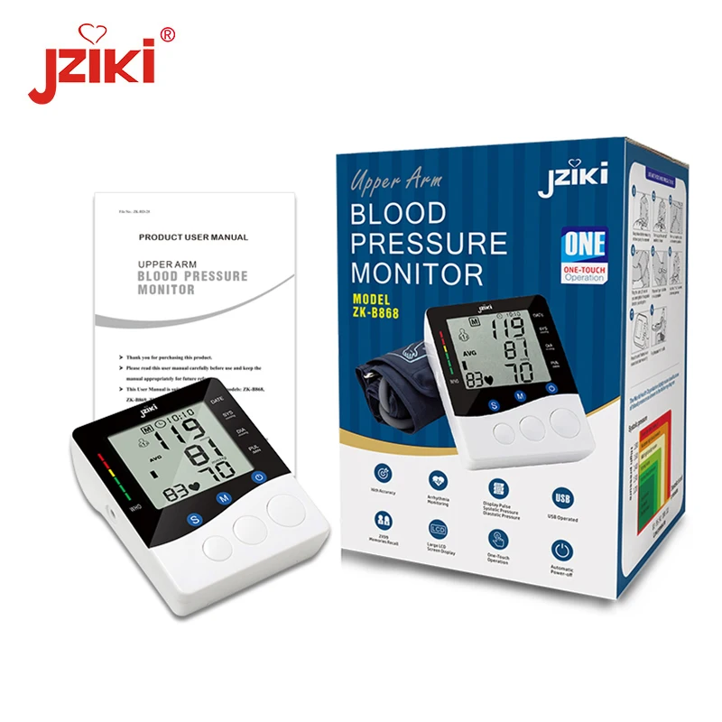 Jziki B868 Digital BP Machine Manufacture Automatic Monitor for Home and Hospital Use With Best Wholesale Prices