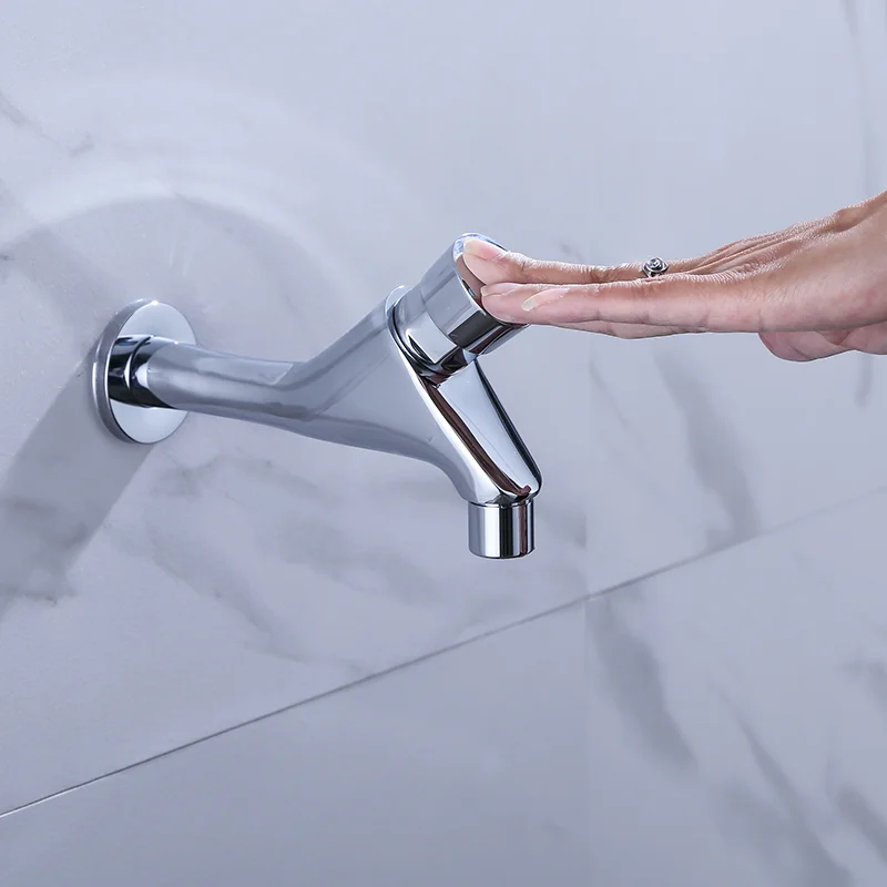 Wash Bowl Wall Mounted Brass Basin Mixer Faucets kitchen tap modern time delay faucet