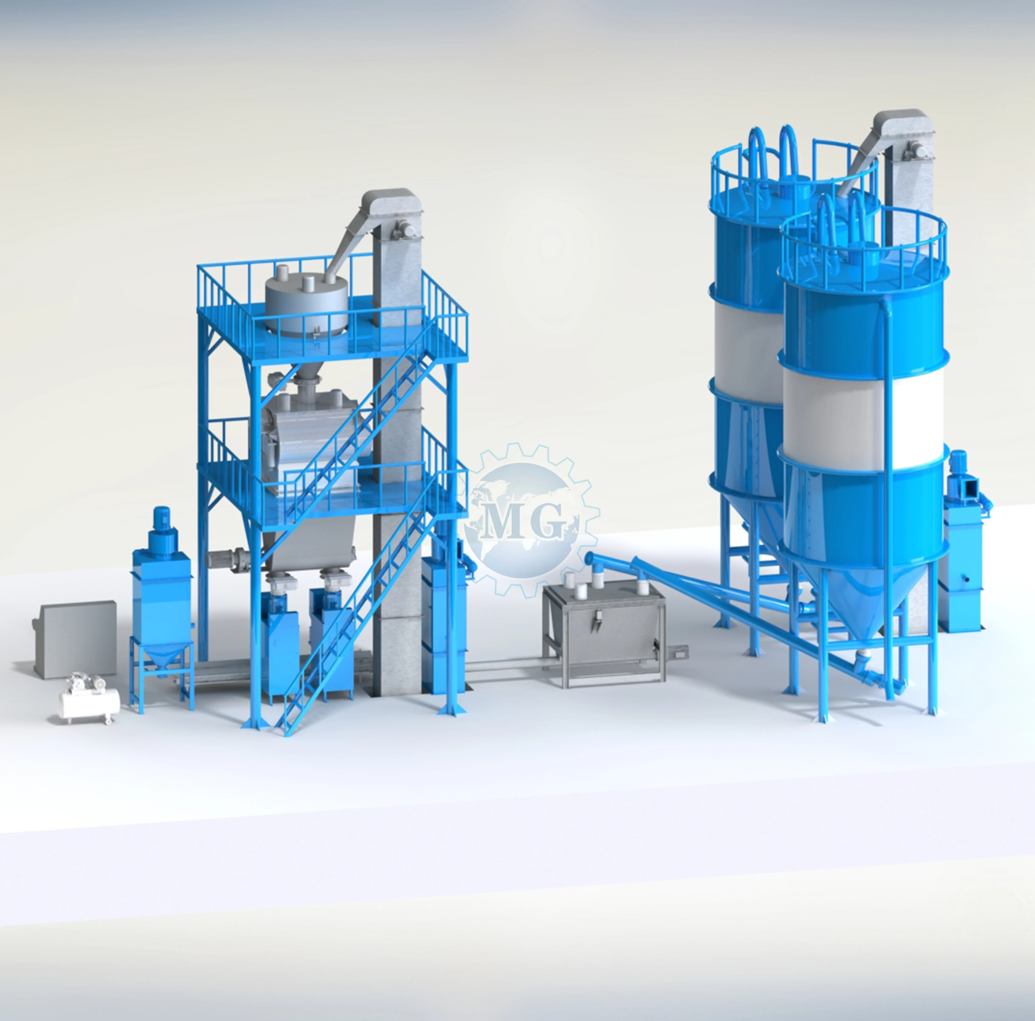 Ceramic Tile Adhesive Manufacturing Plant Wall Putty Mixing Equipment Dry Mortar Machines For Sale