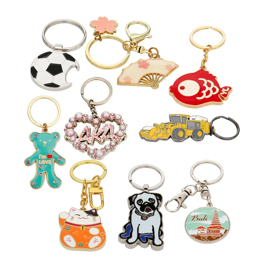 Keychain Preserced Flower Zinc Alloy Iron Personalized Small Keychain Metal Custom Personalized Soft Hard Enamel Keychains