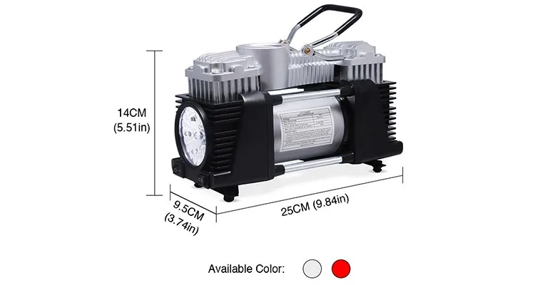 dc 12 volt portable double cylinder car tire inflator air compressor pump