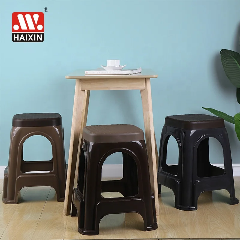 BPA free haixing colorful plastic cheap modern square high stool  toilet chair kitchen stools