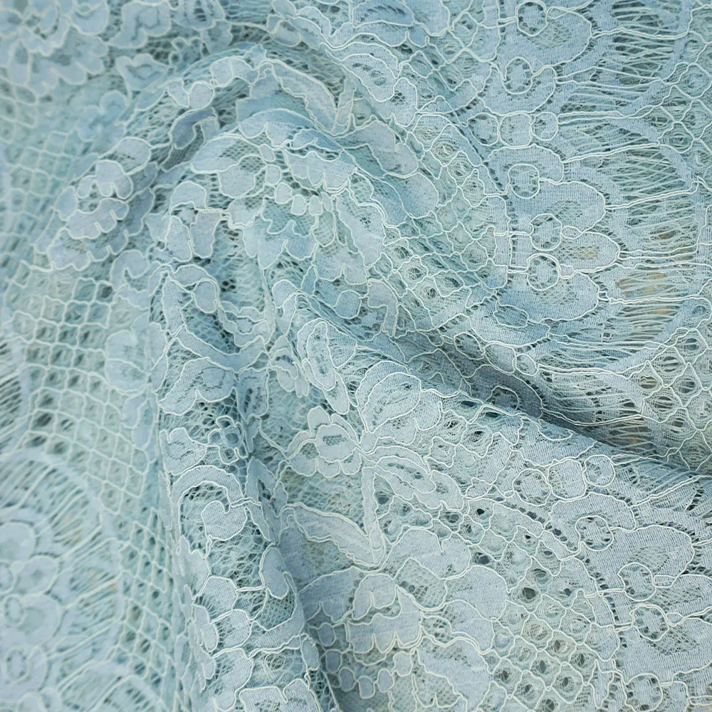 30% Nylon 70% Cotton Voile Border Hollow Floral Embroidery Fabric Manufacturer Embroidered Fabric for Women and Girls Dress