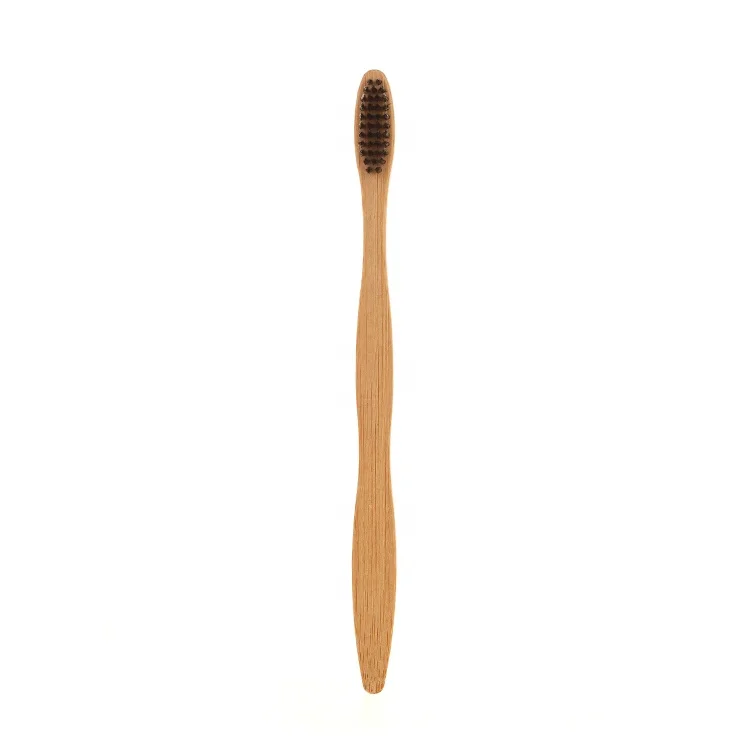OEM Soft Reusable Eco-friendly Natural Black Pig Hair Hard Boar Charcoal Bristles Bamboo Toothbrush