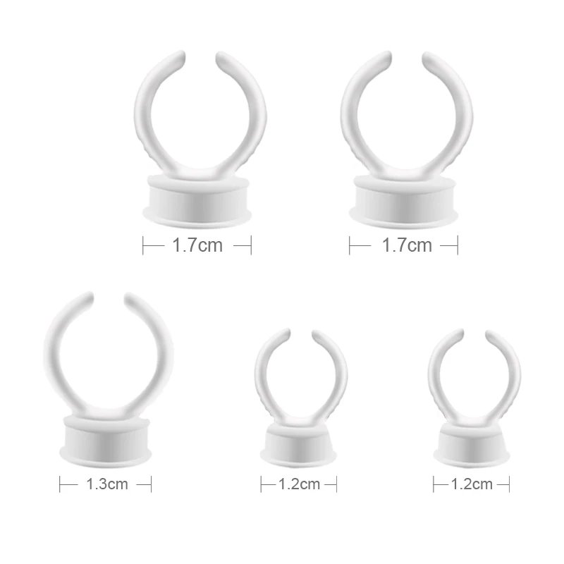 Disposable Tattoo Pigment Ring Holders Tattoo Ink 100pcs/bag Plastic White 5 Different Size