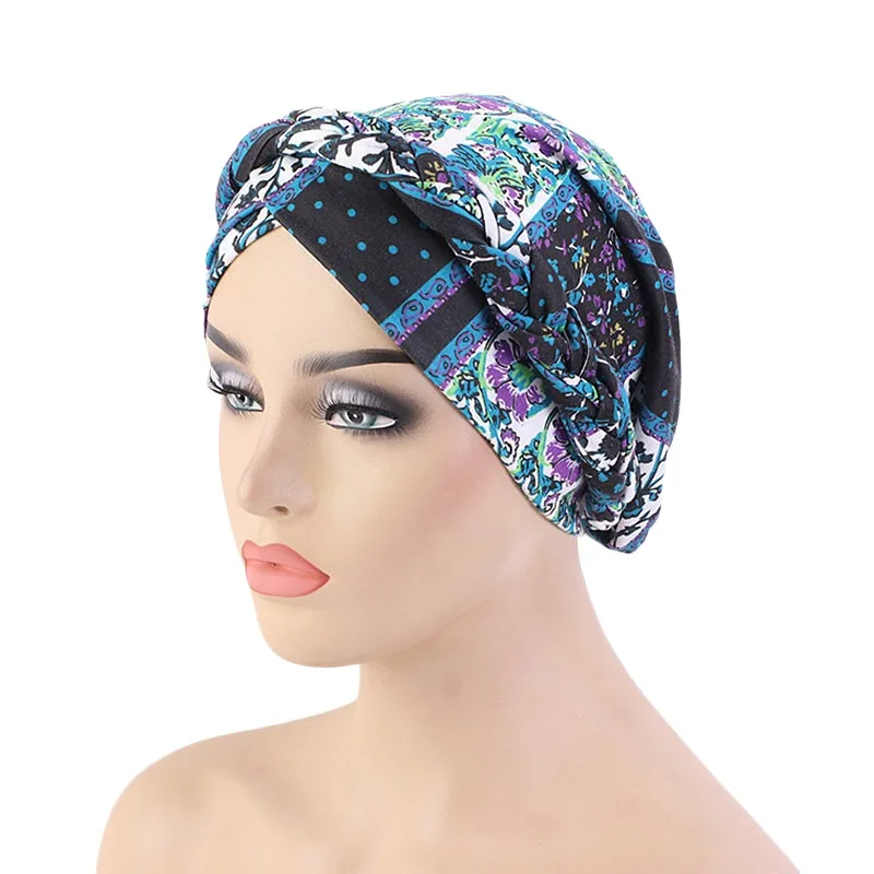 New Women Muslim Hijab Caps Bohemia Cotton Bead Lady Turban Bonnet Inner Hijabs Headband Cover Up Underscarf Headdress