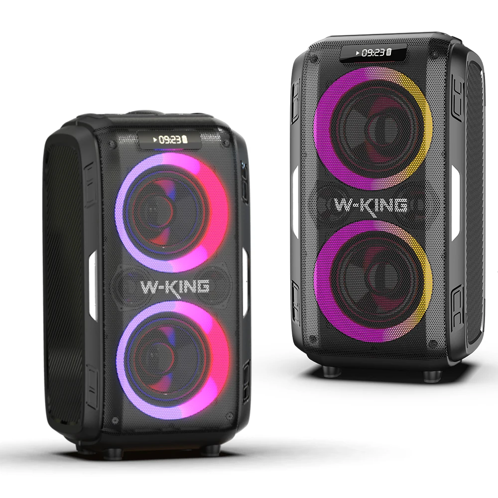 W-KING T9 Pro 120 Вт Мощность Bluetooth колонки со светом поддержка гитары вход и USB 18000 мА/ч большая батарея